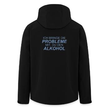Lustige Bier Sprüche - Recycelte Männer Softshell-Jacke von Stanley/Stella - Schwarz - Hinten - AI Model Male 185 light (185cm)
