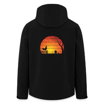 Poulets Coucher de soleil - Veste softshell homme en polyester recyclé Stanley/Stella - noir - Dos - AI Model Male 185 light (185cm)