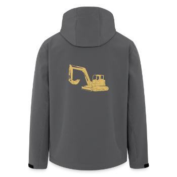 Excavator Driver Silhouette - Construction Equipment Operator - Men’s Recycled Softshell Jacket by Stanley/Stella - black - Back - AI Model Male 185 light (185cm)