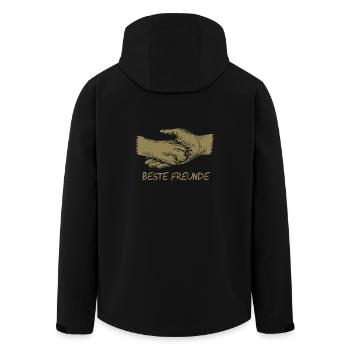 Hund und Herrchen, Beste Freunde Silhouette - Recycelte Männer Softshell-Jacke von Stanley/Stella - Schwarz - Hinten - AI Model Male 185 light (185cm)
