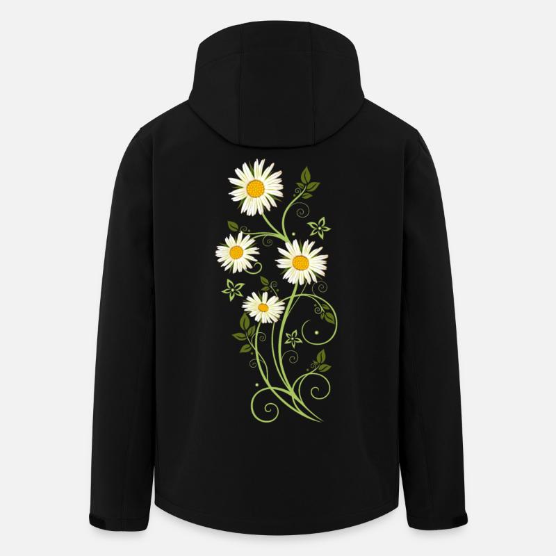 Filigrane Ranke avec marguerites - Veste softshell homme en polyester recyclé Stanley/Stella - noir