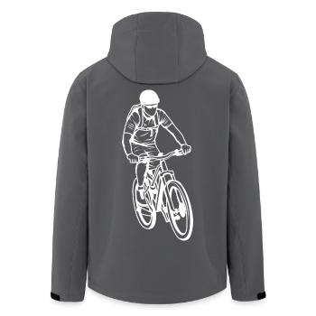 Mountain Biker Sketch - Men’s Recycled Softshell Jacket by Stanley/Stella - anthracite - Back - AI Model Male 185 light (185cm)