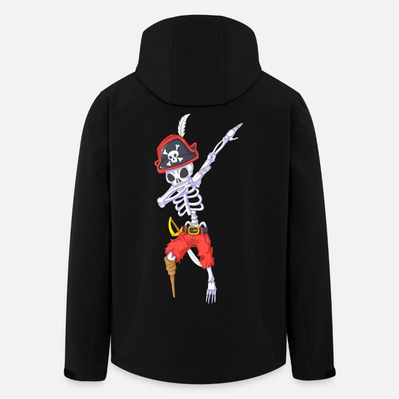 Dabbing Pirate Skeleton Halloween - Men’s Recycled Softshell Jacket by Stanley/Stella - black