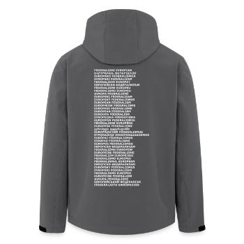 Fédéralisme européen - Veste softshell homme en polyester recyclé Stanley/Stella - charbon - Dos - AI Model Male 185 light (185cm)