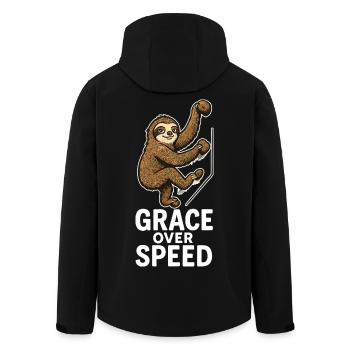 Motivation au bloc – Don de la grâce sur la vitesse - Veste softshell homme en polyester recyclé Stanley/Stella - noir - Dos - AI Model Male 185 light (185cm)