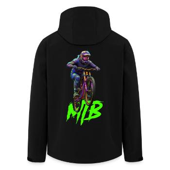 MTB bike - Recycelte Männer Softshell-Jacke von Stanley/Stella - Schwarz - Hinten - AI Model Male 185 light (185cm)