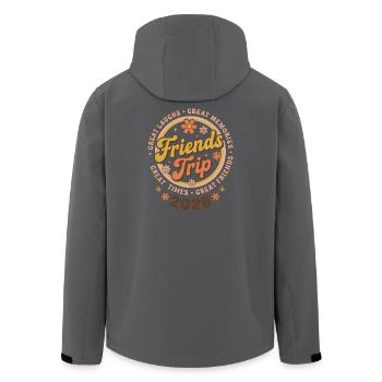 Friends Trip 2026 Retro Group Outfit Saying - Men’s Recycled Softshell Jacket by Stanley/Stella - black - Back - AI Model Male 185 light (185cm)