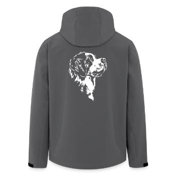 Saint Bernard Silhouette Dog Dog Wilsigns - Men’s Recycled Softshell Jacket by Stanley/Stella - black - Back - AI Model Male 185 light (185cm)