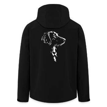 Flat Coated Retriever Silhouette Dogs Wilsigns - Men’s Recycled Softshell Jacket by Stanley/Stella - black - Back - AI Model Male 185 light (185cm)