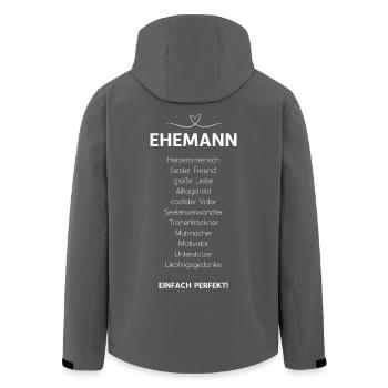 Liebeserklärung an deinen Ehemann. Liebesbeweis. - Recycelte Männer Softshell-Jacke von Stanley/Stella - Schwarz - Hinten - AI Model Male 185 light (185cm)