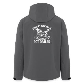 Humor Pottery – Unterstützen Sie Ihren lokalen Pot Dealer Wein - Recycelte Männer Softshell-Jacke von Stanley/Stella - Anthrazit - Hinten - AI Model Male 185 light (185cm)