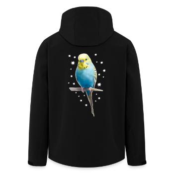 Budgie Stars - Men’s Recycled Softshell Jacket by Stanley/Stella - black - Back - AI Model Male 185 light (185cm)