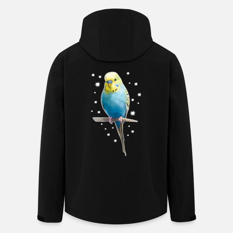 Wellensittich Sterne - Recycelte Männer Softshell-Jacke von Stanley/Stella - Schwarz