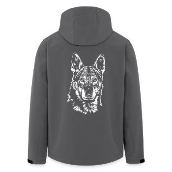 Portrait Wolfdog Tchécoslovaque - Veste softshell homme en polyester recyclé Stanley/Stella - charbon - Dos - AI Model Male 185 light (185cm)