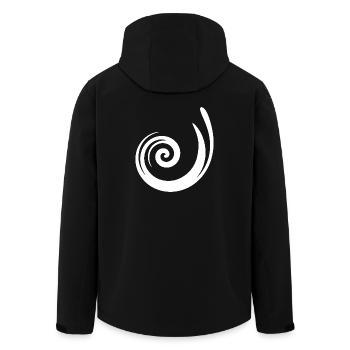 Pattern White Gift Christmas - Men’s Recycled Softshell Jacket by Stanley/Stella - black - Back - AI Model Male 185 light (185cm)