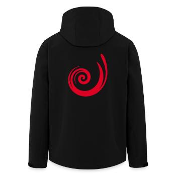 rotes Muster rot Geschenkidee - Recycelte Männer Softshell-Jacke von Stanley/Stella - Schwarz - Hinten - AI Model Male 185 light (185cm)