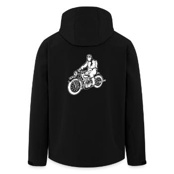 Chopper / Motorcycle 04_wei ß - Men’s Recycled Softshell Jacket by Stanley/Stella - black - Back - AI Model Male 185 light (185cm)