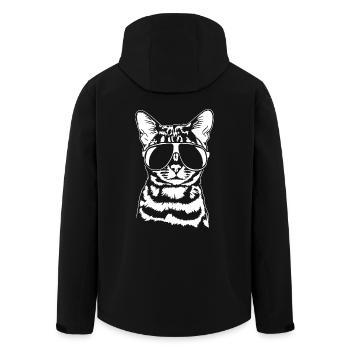 Bengal Katze cool Sonnenbrille Katzen Wilsigns - Recycelte Männer Softshell-Jacke von Stanley/Stella - Schwarz - Hinten - AI Model Male 185 light (185cm)