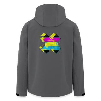 X - Pansexual - Men’s Recycled Softshell Jacket by Stanley/Stella - black - Back - AI Model Male 185 light (185cm)