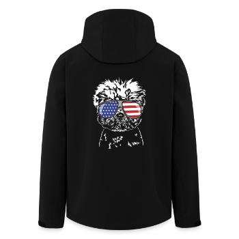 BICHON FRISE Amerika Fahne USA Hunde Hund Wilsigns - Recycelte Männer Softshell-Jacke von Stanley/Stella - Schwarz - Hinten - AI Model Male 185 light (185cm)