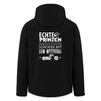Biker Shirt Männer - Motorrad Prinz - Recycelte Männer Softshell-Jacke von Stanley/Stella - Schwarz - Hinten - AI Model Male 185 light (185cm)