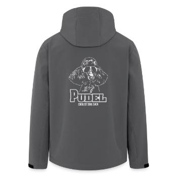PUDEL coolest dog ever Hundespruch Wilsigns - Recycelte Männer Softshell-Jacke von Stanley/Stella - Anthrazit - Hinten - AI Model Male 185 light (185cm)