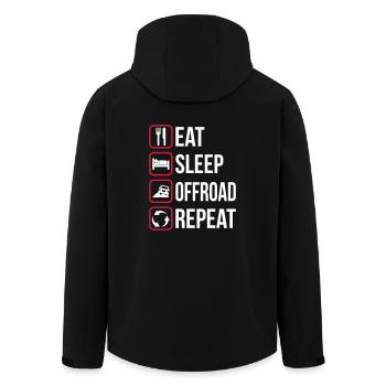 Eat Sleep Offroad Repeat - Men’s Recycled Softshell Jacket by Stanley/Stella - black - Back - AI Model Male 185 light (185cm)
