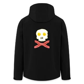 Bacon et oeufs Skull Skull - Oeufs de bacon - Veste softshell homme en polyester recyclé Stanley/Stella - noir - Dos - AI Model Male 185 light (185cm)