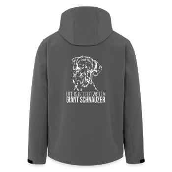 GIANT SCHNAUZER Life is better Wilsigns Cadeaux - Veste softshell homme en polyester recyclé Stanley/Stella - noir - Dos - AI Model Male 185 light (185cm)