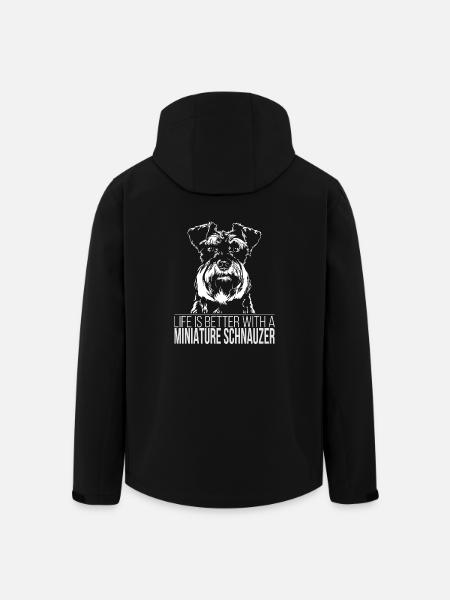 MINIATURE SCHNAUZER Life is better Wilsigns Hunde - Recycelte Männer Softshell-Jacke von Stanley/Stella - Schwarz