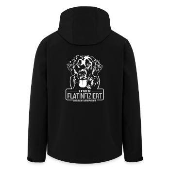 FLATINFIZIERT Flat Coated Retriever Hunde Wilsigns - Recycelte Männer Softshell-Jacke von Stanley/Stella - Schwarz - Hinten - AI Model Male 185 light (185cm)