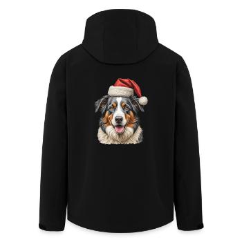 Chien Border Collie de Noël - Veste softshell homme en polyester recyclé Stanley/Stella - noir - Dos - AI Model Male 185 light (185cm)