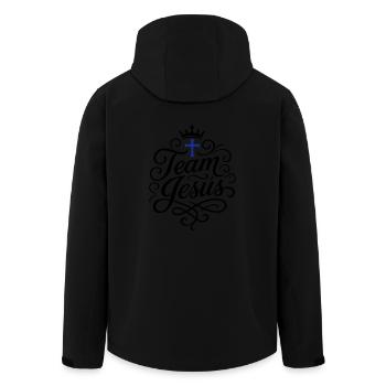 Team Jesus Cross - Men’s Recycled Softshell Jacket by Stanley/Stella - black - Back - AI Model Male 185 light (185cm)