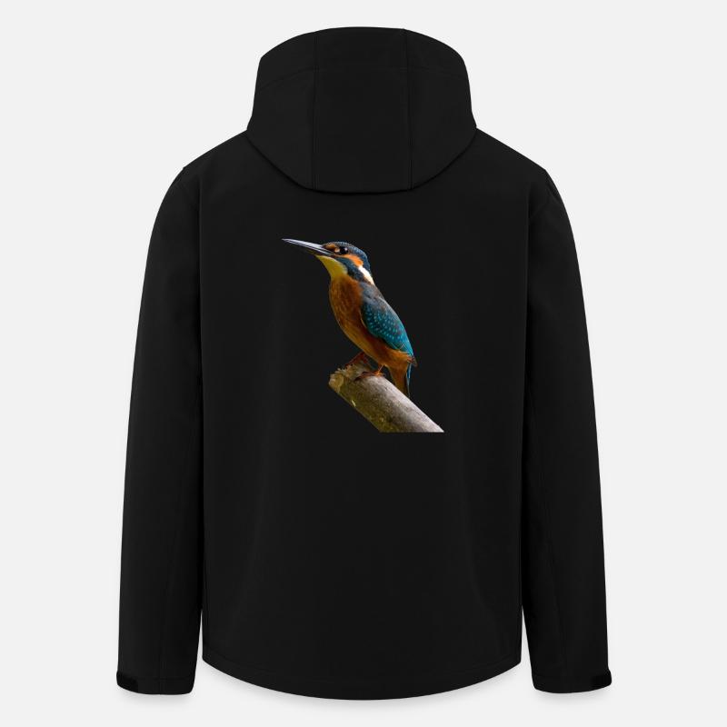 martin-pêcheur oiseau pic pic martin-pêcheur - Veste softshell homme en polyester recyclé Stanley/Stella - noir
