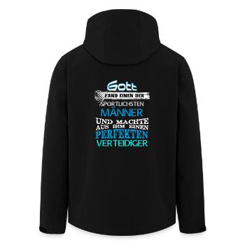 Geschenk Gott sportlich Männer Verteidiger - Recycelte Männer Softshell-Jacke von Stanley/Stella - Schwarz - Hinten - AI Model Male 185 light (185cm)