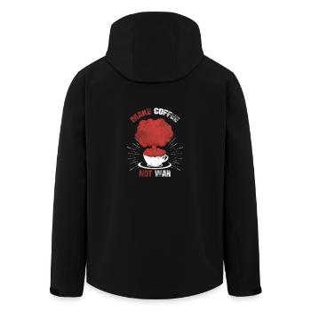 Make Coffee not War Geschenk Kaffee Krieg Tasse - Recycelte Männer Softshell-Jacke von Stanley/Stella - Schwarz - Hinten - AI Model Male 185 light (185cm)