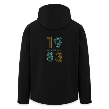 35 ans t-shirt Année 1983 Cadeau - Veste softshell homme en polyester recyclé Stanley/Stella - noir - Dos - AI Model Male 185 light (185cm)