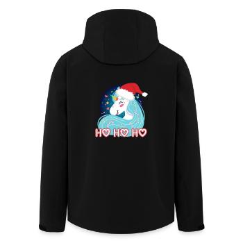 Ho ho ho Christmas unicorn - Men’s Recycled Softshell Jacket by Stanley/Stella - black - Back - AI Model Male 185 light (185cm)