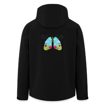 Non smoking - Men’s Recycled Softshell Jacket by Stanley/Stella - black - Back - AI Model Male 185 light (185cm)