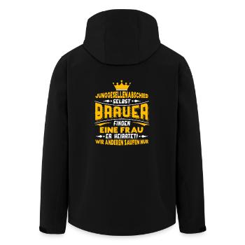 Junggesellenabschied - Brauer - Recycelte Männer Softshell-Jacke von Stanley/Stella - Schwarz - Hinten - AI Model Male 185 light (185cm)