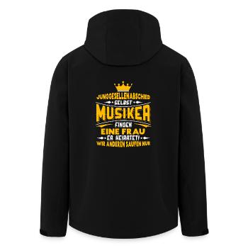 Junggesellenabschied - Musiker - Recycelte Männer Softshell-Jacke von Stanley/Stella - Schwarz - Hinten - AI Model Male 185 light (185cm)
