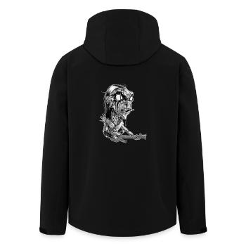 black metal Sven - Men’s Recycled Softshell Jacket by Stanley/Stella - black - Back - AI Model Male 185 light (185cm)