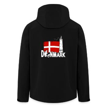 Denmark Blavand Fyr Lighthouse Holiday - Men’s Recycled Softshell Jacket by Stanley/Stella - black - Back - AI Model Male 185 light (185cm)