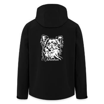 CHIHUAHUA Dog Portrait Dogs Wilsigns - Men’s Recycled Softshell Jacket by Stanley/Stella - black - Back - AI Model Male 185 light (185cm)