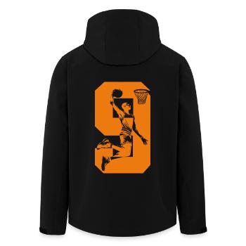 NUMMER 9 BASKETBALL 9. GEBURTSTAG - Recycelte Männer Softshell-Jacke von Stanley/Stella - Schwarz - Hinten - AI Model Male 185 light (185cm)