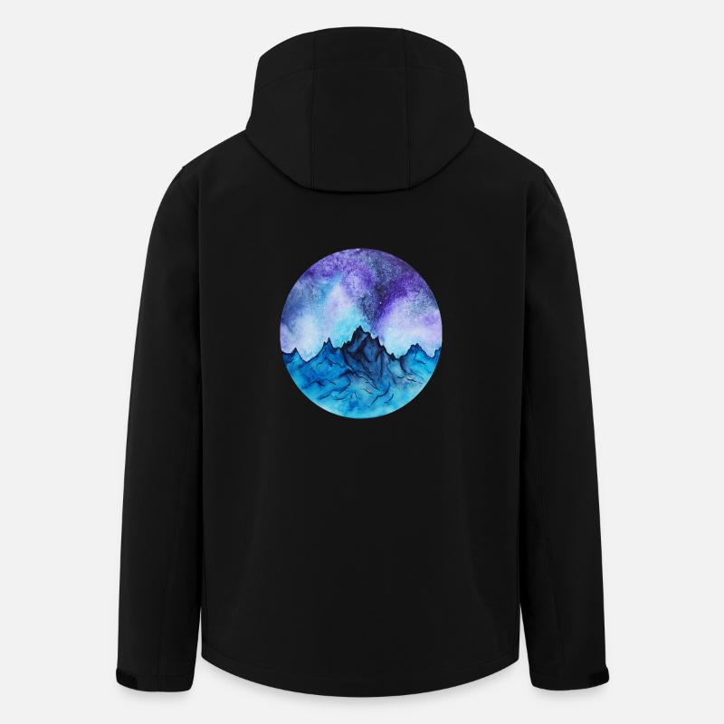 Berge - Recycelte Männer Softshell-Jacke von Stanley/Stella - Schwarz