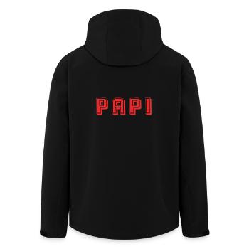 PAPI. PAPY. FÊTE DES PÈRES. BONNE FÊTE PAPY - Veste softshell homme en polyester recyclé Stanley/Stella - noir - Dos - AI Model Male 185 light (185cm)