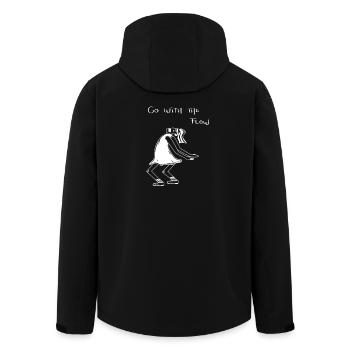 Go with the Flow - Men’s Recycled Softshell Jacket by Stanley/Stella - black - Back - AI Model Male 185 light (185cm)