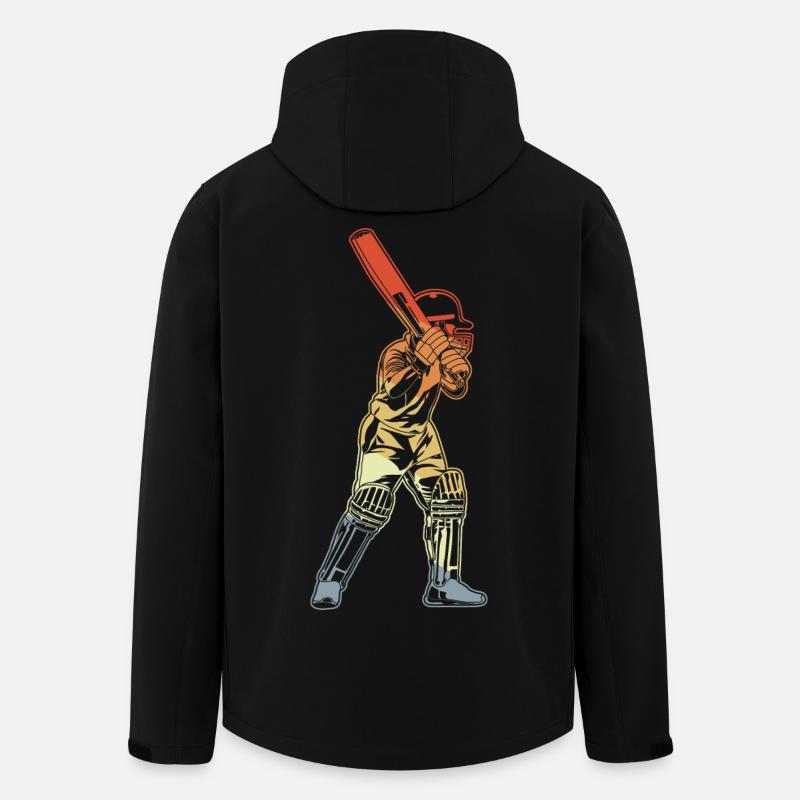 Retro Cricket Batter - Men’s Recycled Softshell Jacket by Stanley/Stella - black