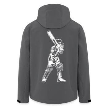 Cricket Batter Sketch - Men’s Recycled Softshell Jacket by Stanley/Stella - anthracite - Back - AI Model Male 185 light (185cm)